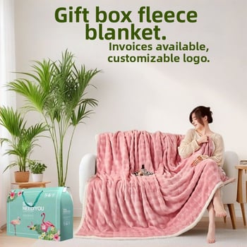 Pătură din velur de lapte, velur gros, poliester, greutate 230–300 g, pentru primăvară și toamnă, personalizabilă