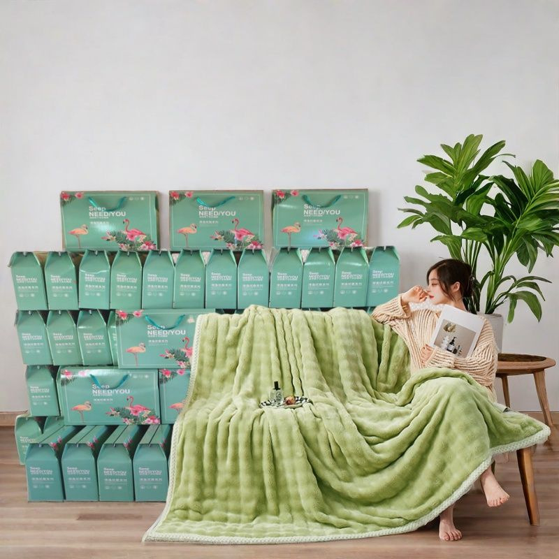 Pătură din velur de lapte, velur gros, poliester, greutate 230–300 g, pentru primăvară și toamnă, personalizabilă