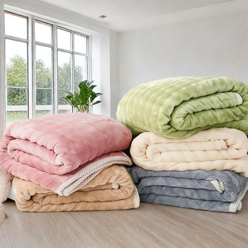 Pătură din velur de lapte, velur gros, poliester, greutate 230–300 g, pentru primăvară și toamnă, personalizabilă