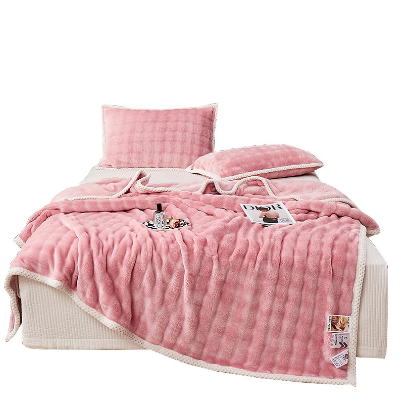 Pătură din velur de lapte, velur gros, poliester, greutate 230–300 g, pentru primăvară și toamnă, personalizabilă