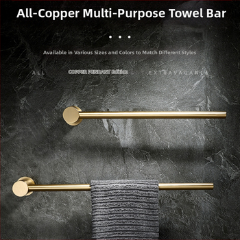 Réz törölközőtartó – fúrás nélküli szerelés, teherbírás 10 kg, egyetlen réteg, modern minimalista stílus