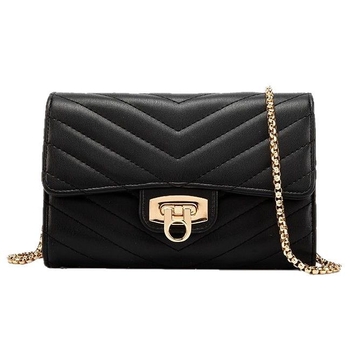 Geantă mică pătrată cu broderie în V, PU, formă orizontală, închidere cu capac, buzunar pentru telefon, căptușeală poliester