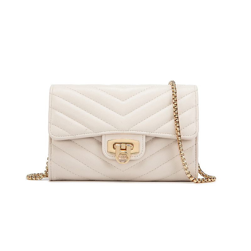 Geantă mică pătrată cu broderie în V, PU, formă orizontală, închidere cu capac, buzunar pentru telefon, căptușeală poliester