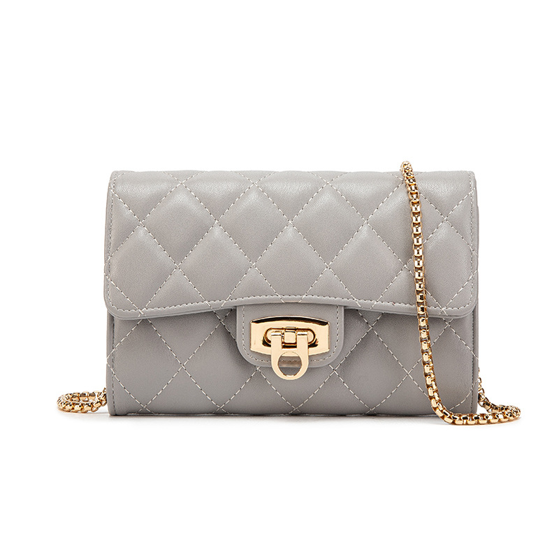 Geantă mică pătrată cu broderie în V, PU, formă orizontală, închidere cu capac, buzunar pentru telefon, căptușeală poliester