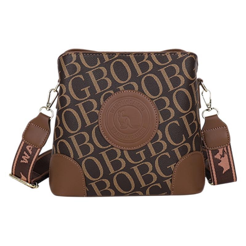 PU anyagú bucket táska, városi egyszerű stílus, cipzáras záródás, belső telefonzseb