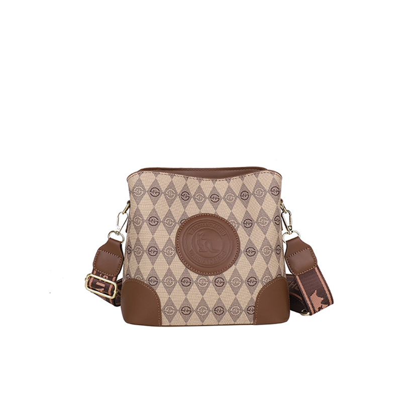 PU anyagú bucket táska, városi egyszerű stílus, cipzáras záródás, belső telefonzseb