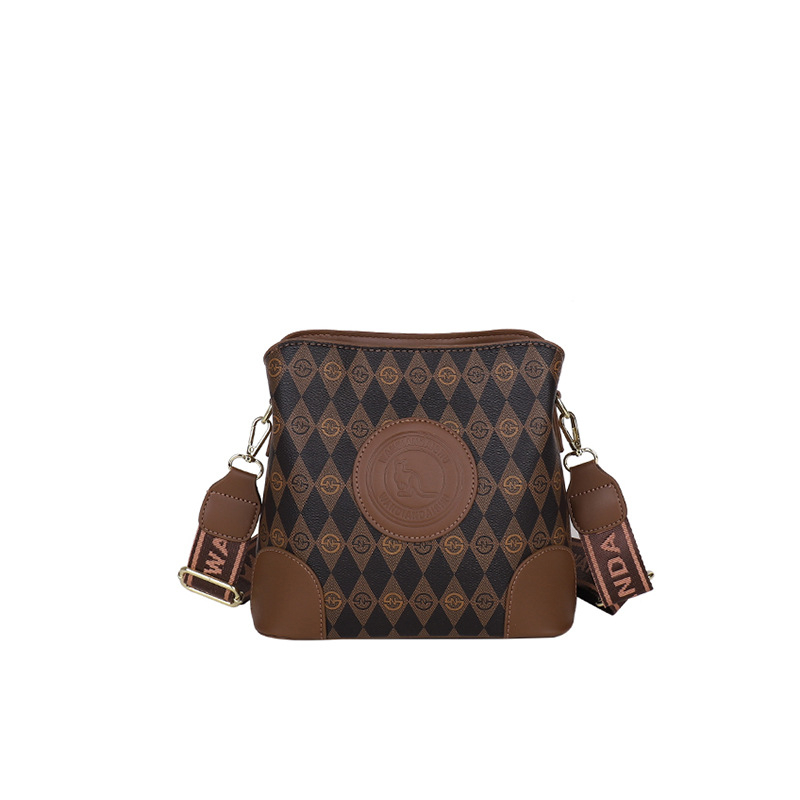 PU anyagú bucket táska, városi egyszerű stílus, cipzáras záródás, belső telefonzseb