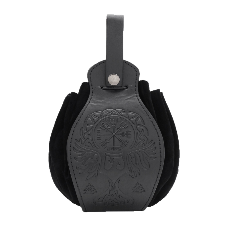 Férfi derék táska - PU bőr, Nordic Viking minta, légáteresztő, ultra könnyű, szintetikus bőrbélés