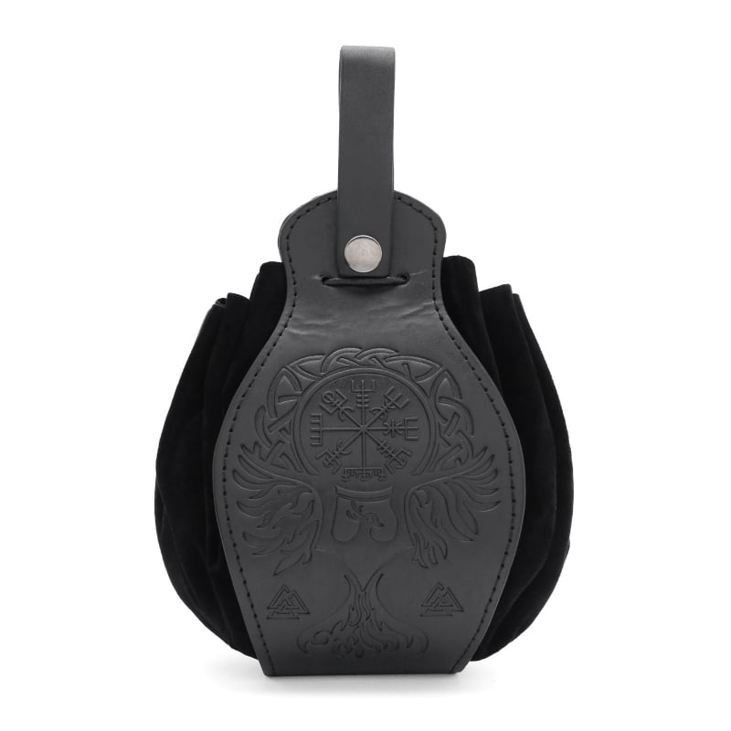 Férfi derék táska - PU bőr, Nordic Viking minta, légáteresztő, ultra könnyű, szintetikus bőrbélés