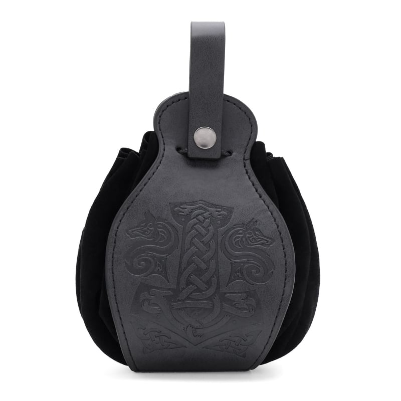 Férfi derék táska - PU bőr, Nordic Viking minta, légáteresztő, ultra könnyű, szintetikus bőrbélés