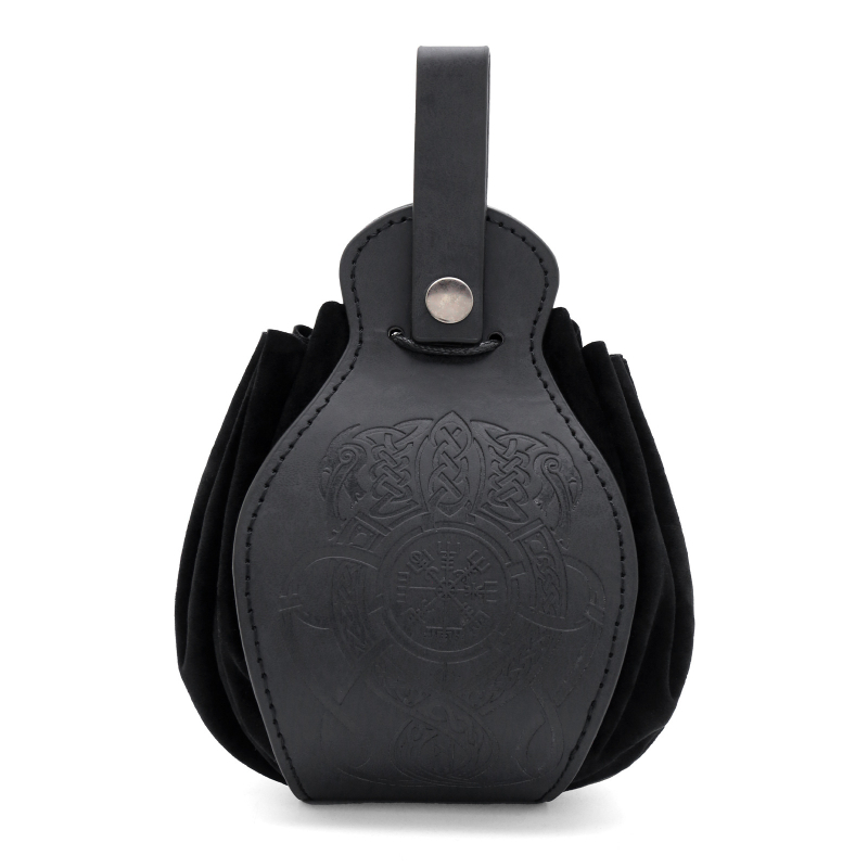 Férfi derék táska - PU bőr, Nordic Viking minta, légáteresztő, ultra könnyű, szintetikus bőrbélés