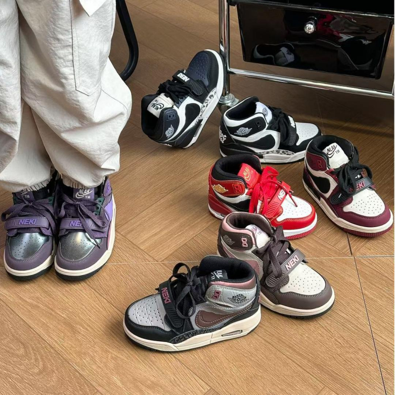 Adidași sport pentru copii, cu glezna înaltă, model cu dungi, închidere Velcro, din ultrafiber pe suprafață, respirabili și impermeabili, talpă din cauciuc