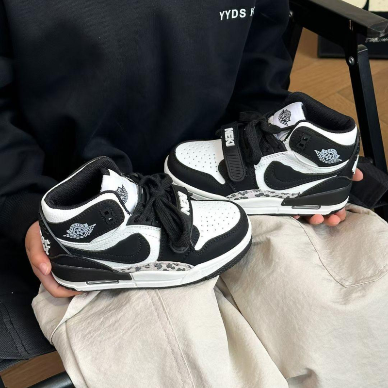 Adidași sport pentru copii, cu glezna înaltă, model cu dungi, închidere Velcro, din ultrafiber pe suprafață, respirabili și impermeabili, talpă din cauciuc