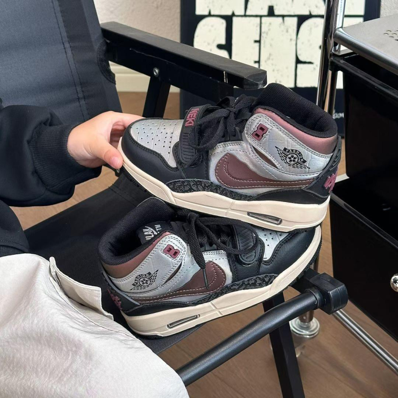 Adidași sport pentru copii, cu glezna înaltă, model cu dungi, închidere Velcro, din ultrafiber pe suprafață, respirabili și impermeabili, talpă din cauciuc