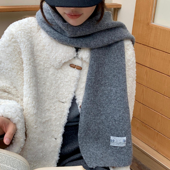 Дамски шал от warp-knit плат, топъл за зимата, есен 2025 издание, плетен дизайн, свеж и сладък стил