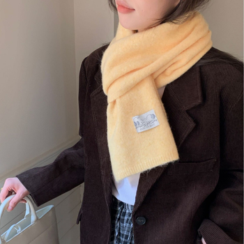 Дамски шал от warp-knit плат, топъл за зимата, есен 2025 издание, плетен дизайн, свеж и сладък стил
