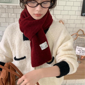 Дамски шал от warp-knit плат, топъл за зимата, есен 2025 издание, плетен дизайн, свеж и сладък стил