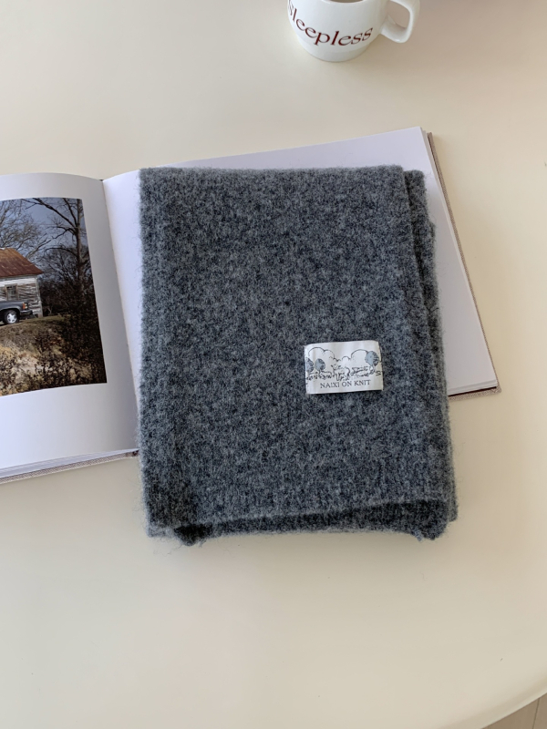 Дамски шал от warp-knit плат, топъл за зимата, есен 2025 издание, плетен дизайн, свеж и сладък стил