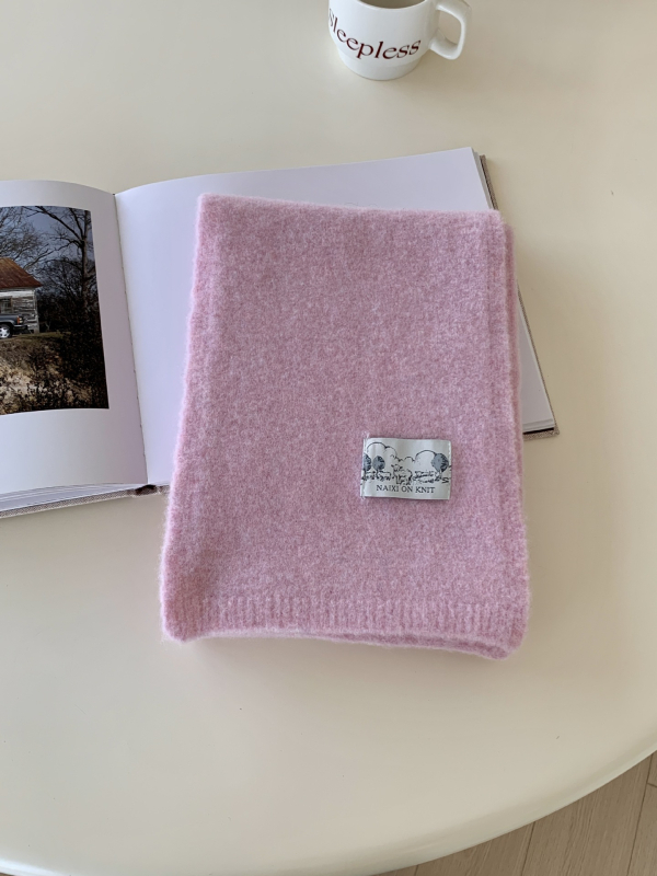 Дамски шал от warp-knit плат, топъл за зимата, есен 2025 издание, плетен дизайн, свеж и сладък стил