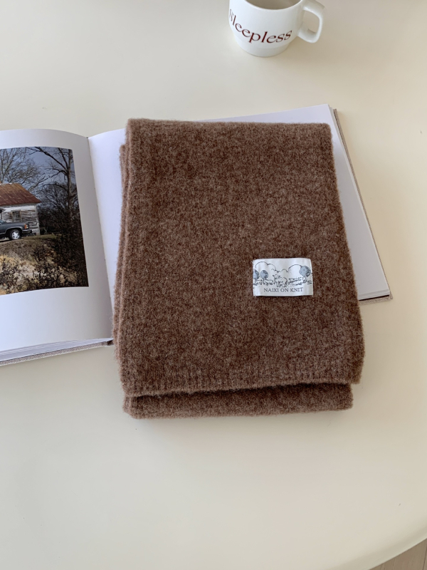 Дамски шал от warp-knit плат, топъл за зимата, есен 2025 издание, плетен дизайн, свеж и сладък стил