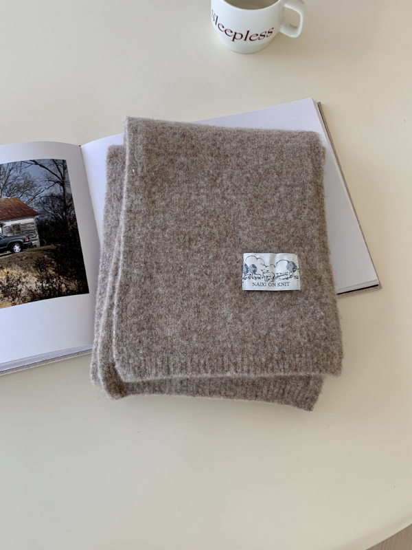 Дамски шал от warp-knit плат, топъл за зимата, есен 2025 издание, плетен дизайн, свеж и сладък стил