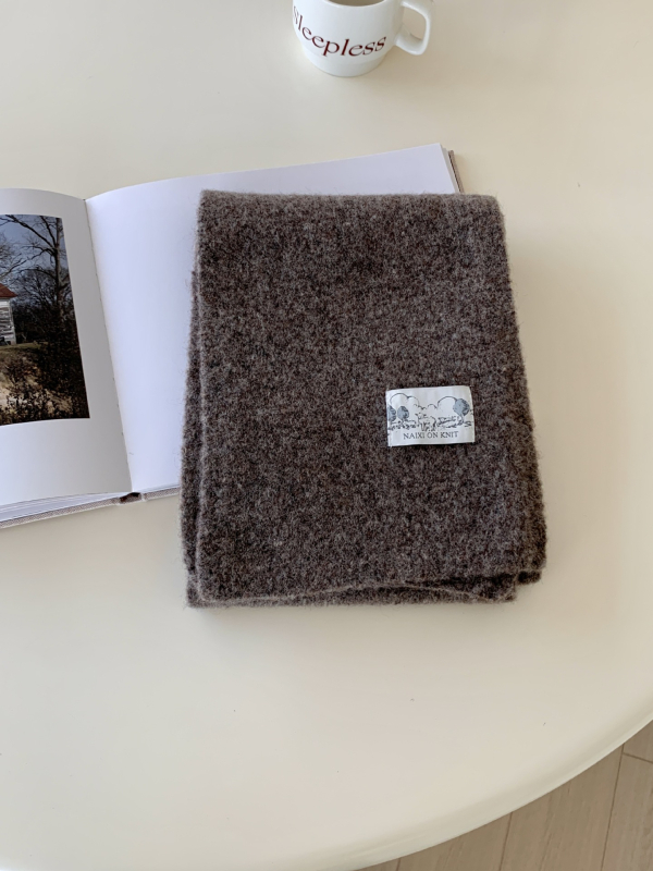 Дамски шал от warp-knit плат, топъл за зимата, есен 2025 издание, плетен дизайн, свеж и сладък стил