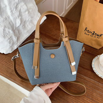 Bucket táska, városi egyszerű stílus, PU anyag, mágneses zárás, belső telefontartó zseb, poliészter-pamut bélés