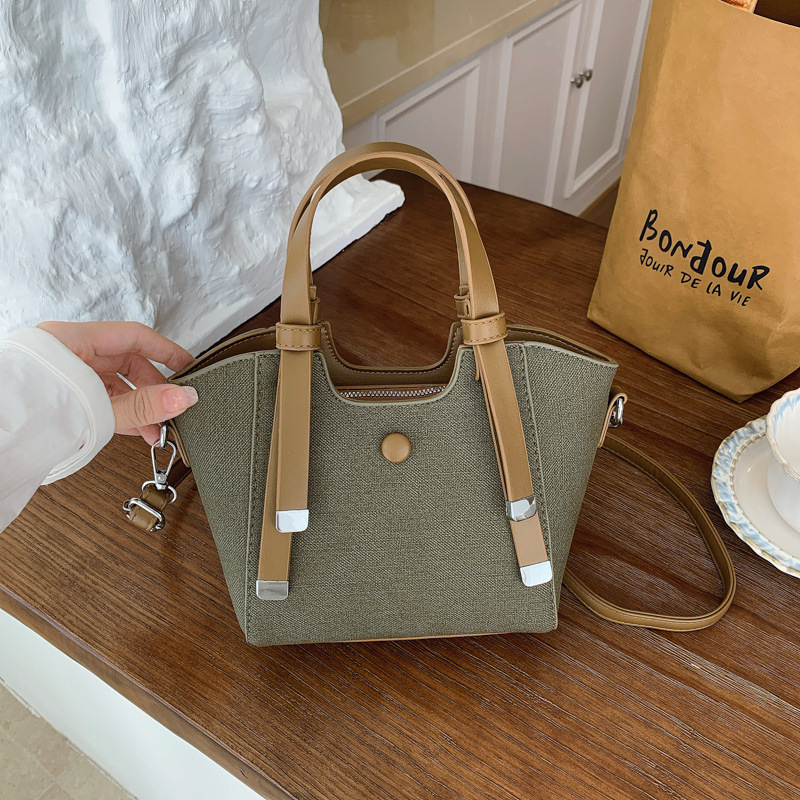 Bucket táska, városi egyszerű stílus, PU anyag, mágneses zárás, belső telefontartó zseb, poliészter-pamut bélés