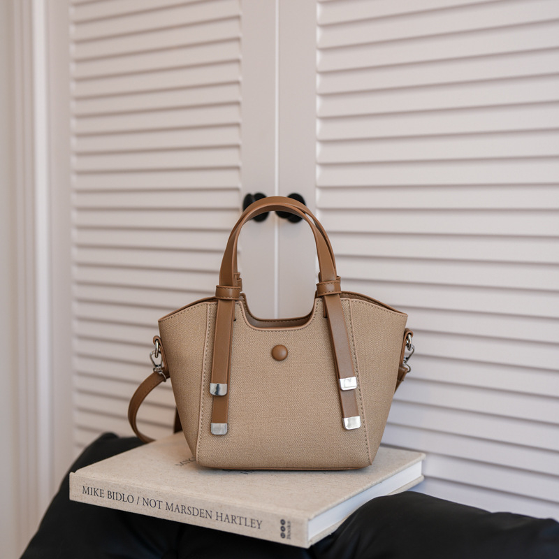 Bucket táska, városi egyszerű stílus, PU anyag, mágneses zárás, belső telefontartó zseb, poliészter-pamut bélés