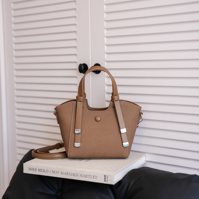 Bucket táska, városi egyszerű stílus, PU anyag, mágneses zárás, belső telefontartó zseb, poliészter-pamut bélés