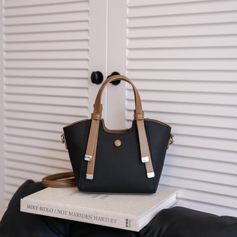 Bucket táska, városi egyszerű stílus, PU anyag, mágneses zárás, belső telefontartó zseb, poliészter-pamut bélés