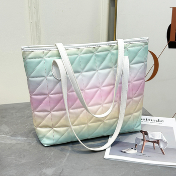 Geantă Tote din PU, formă verticală pătrată, închidere cu fermoar, buzunare interne pentru telefon și ID, buzunar interior cu fermoar, căptușeală poliester