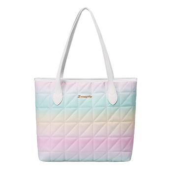 Geantă Tote din PU, formă verticală pătrată, închidere cu fermoar, buzunare interne pentru telefon și ID, buzunar interior cu fermoar, căptușeală poliester