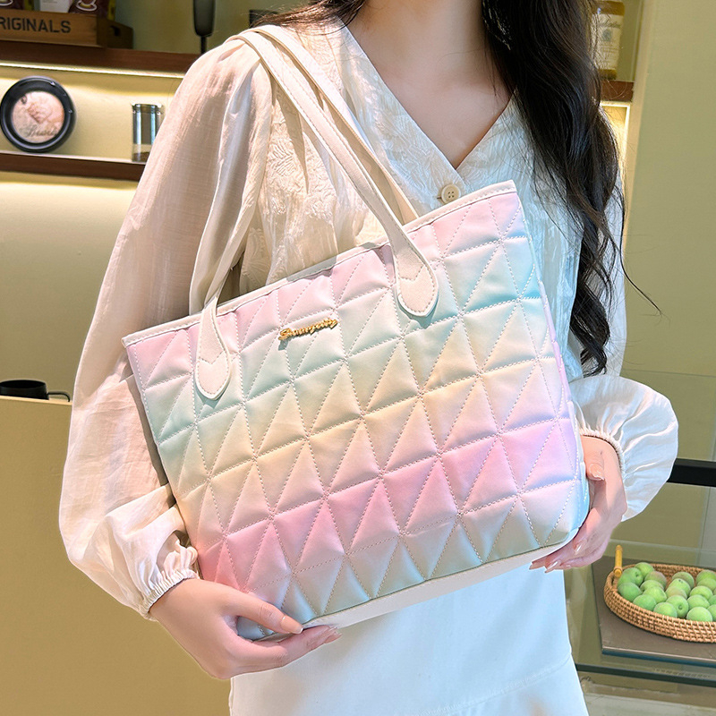 Geantă Tote din PU, formă verticală pătrată, închidere cu fermoar, buzunare interne pentru telefon și ID, buzunar interior cu fermoar, căptușeală poliester