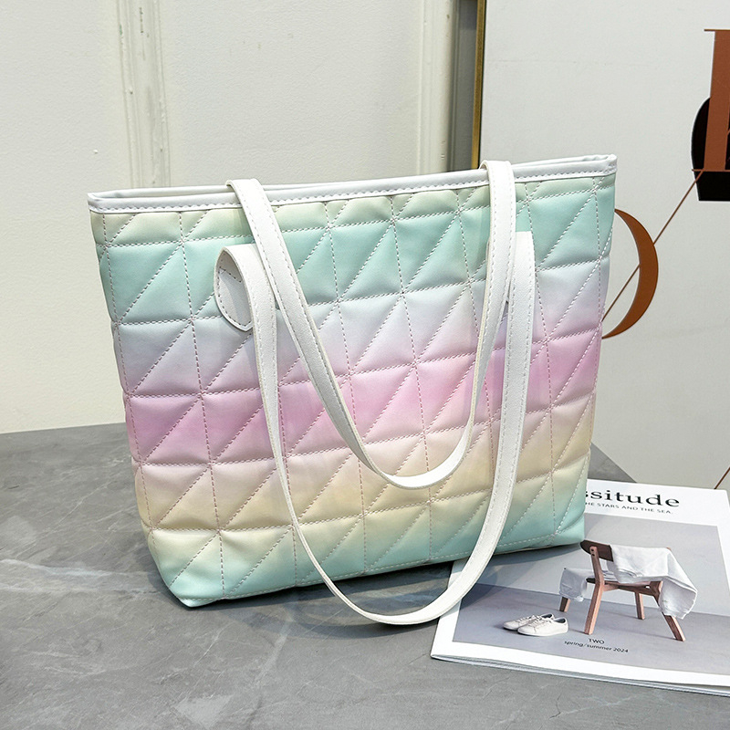 Geantă Tote din PU, formă verticală pătrată, închidere cu fermoar, buzunare interne pentru telefon și ID, buzunar interior cu fermoar, căptușeală poliester