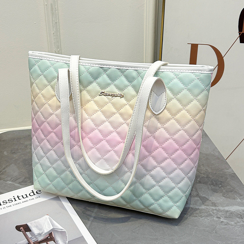 Geantă Tote din PU, formă verticală pătrată, închidere cu fermoar, buzunare interne pentru telefon și ID, buzunar interior cu fermoar, căptușeală poliester