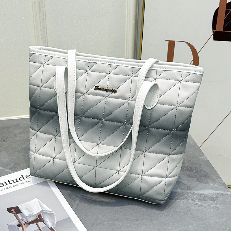 Geantă Tote din PU, formă verticală pătrată, închidere cu fermoar, buzunare interne pentru telefon și ID, buzunar interior cu fermoar, căptușeală poliester