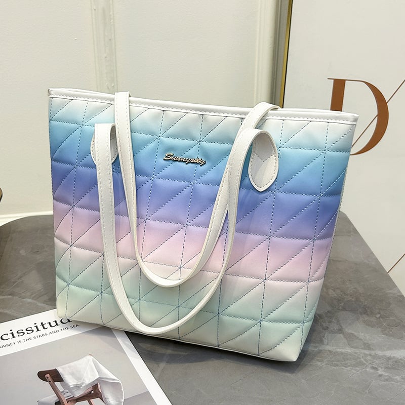 Geantă Tote din PU, formă verticală pătrată, închidere cu fermoar, buzunare interne pentru telefon și ID, buzunar interior cu fermoar, căptușeală poliester