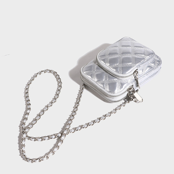 Női crossbody válltáska - PU bőr, függőleges négyzet alak, cipzár, belső zseb a telefon számára, poliészter bélés