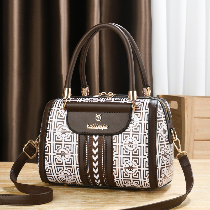 Geantă PU în formă de pernă, ovală, închidere cu fermoar, interior cu buzunar cu fermoar, buzunar pentru telefon și buzunar laminat cu fermoar