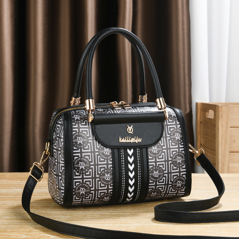 Geantă PU în formă de pernă, ovală, închidere cu fermoar, interior cu buzunar cu fermoar, buzunar pentru telefon și buzunar laminat cu fermoar