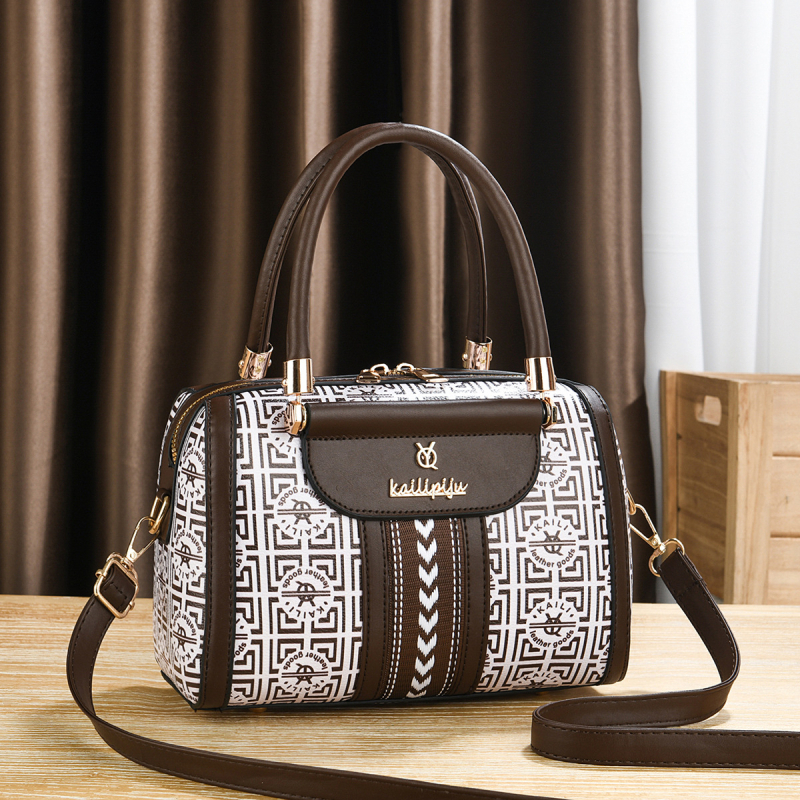 Geantă PU în formă de pernă, ovală, închidere cu fermoar, interior cu buzunar cu fermoar, buzunar pentru telefon și buzunar laminat cu fermoar