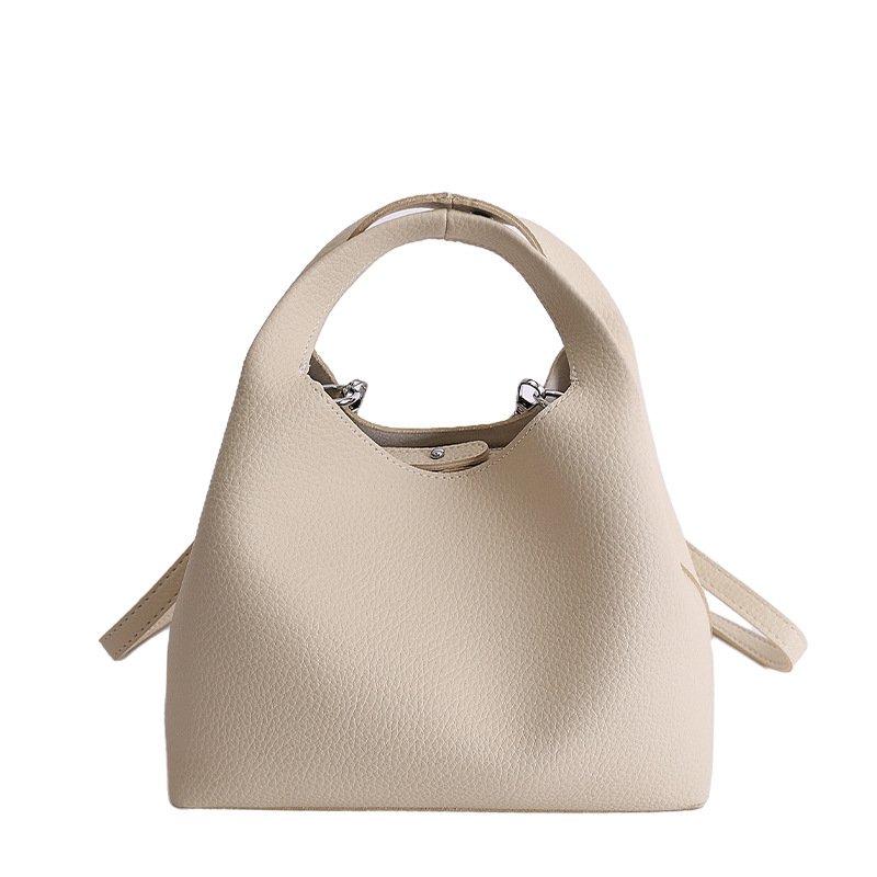 Koreanskog stila PU crossbody bucket torbica s teksturom liči-grain, otvoreni gornji dio