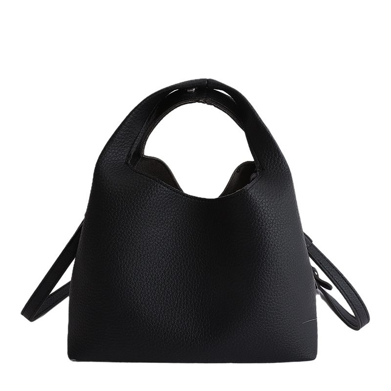 Koreanskog stila PU crossbody bucket torbica s teksturom liči-grain, otvoreni gornji dio