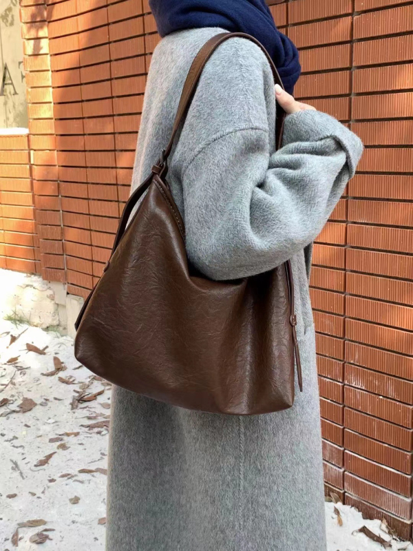 Youpinge PU torba za rame Tote — gradski minimalistički stil, vertikalni kvadratni oblik, magnetsko zatvaranje, džep za mobitel
