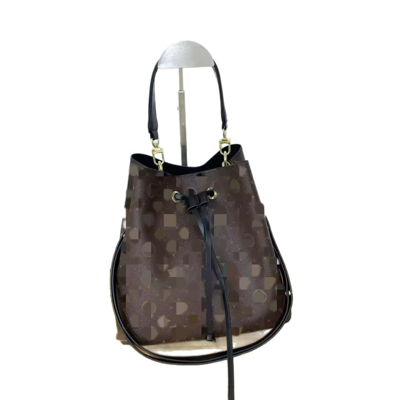 Geantă bucket din PU, stil urban simplu, deschidere cu șnur, căptușeală poliester, buzunar intern pentru documente, compartiment intern, o curea, toamna 2025