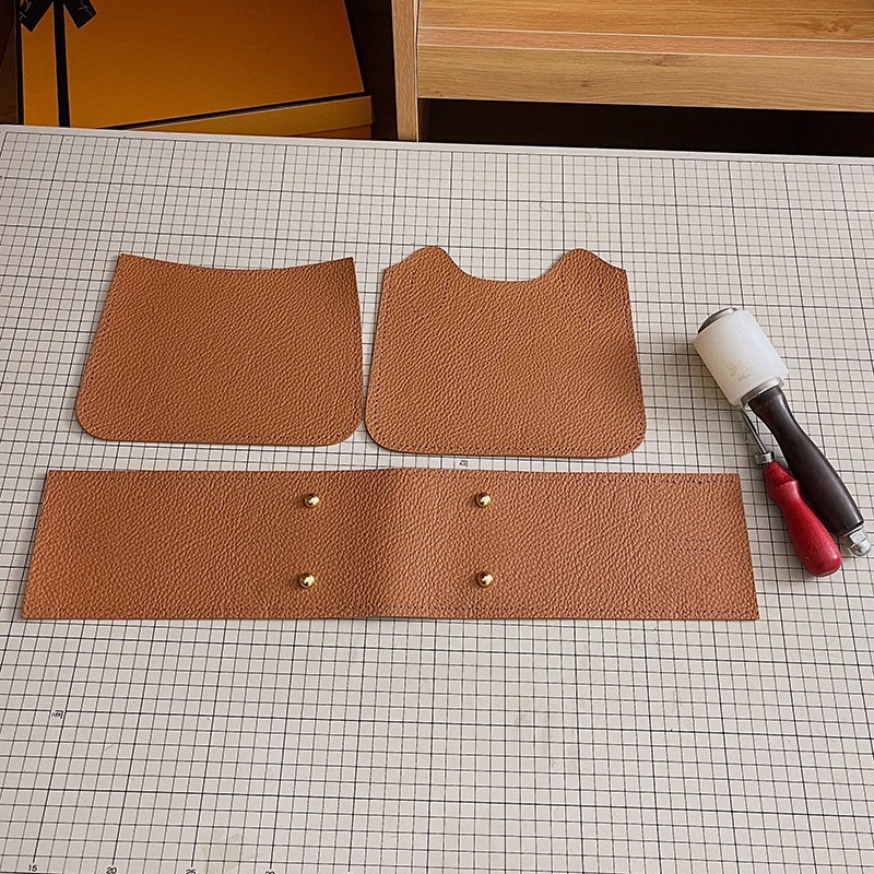 DIY komplet kožnog materijala za bucket torbu — ručno šivana PU torba, minimalisticki i luksuzan stil, vodoravni kvadratni oblik, zatvaranje šnuralom