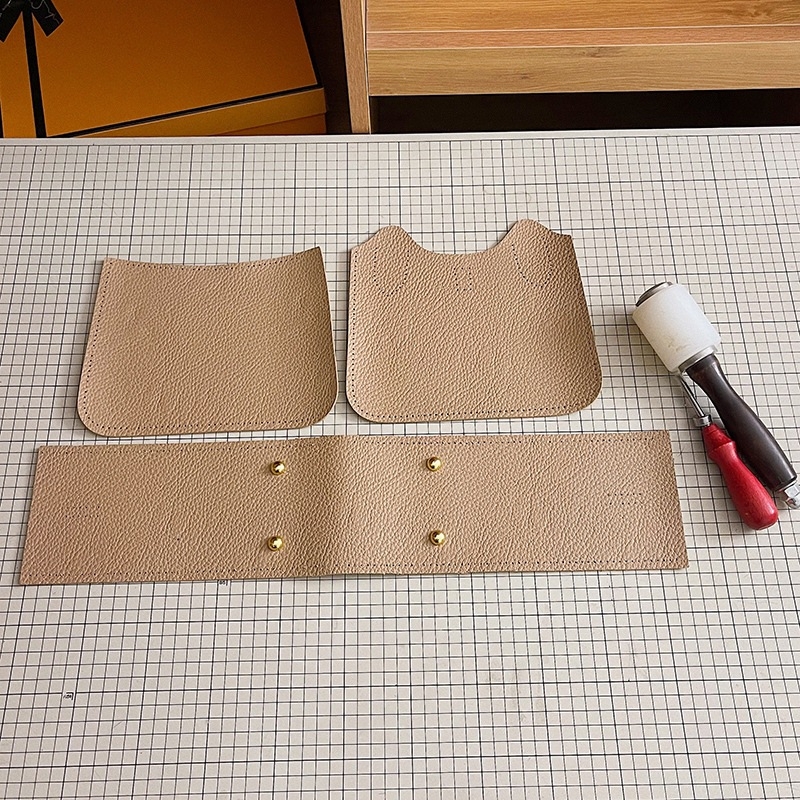 DIY komplet kožnog materijala za bucket torbu — ručno šivana PU torba, minimalisticki i luksuzan stil, vodoravni kvadratni oblik, zatvaranje šnuralom