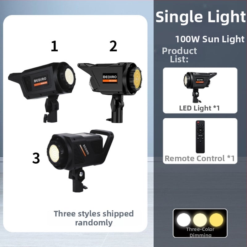 Lumină LED profesională pentru fotografie, 100W, 220V, reglaj intensitate, montură Baorong bayonet