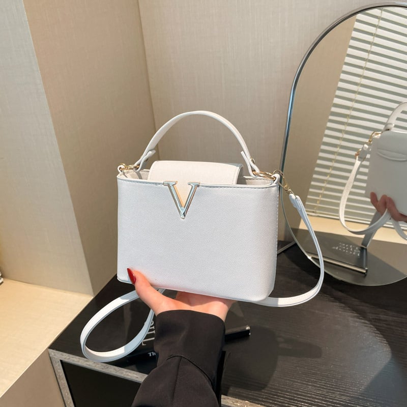 Ženska PU torbica, urbani minimalistički stil, horizontalni kvadratni oblik, mala veličina, crossbody torba s jednom naramenicom